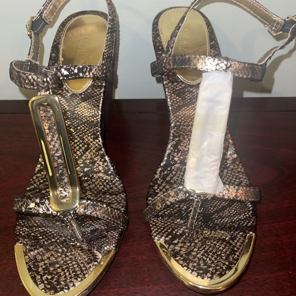 MIA Animal Print Wedges. NWOT.